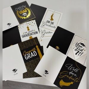 Assorted Graduation Card Set - Black and Gold